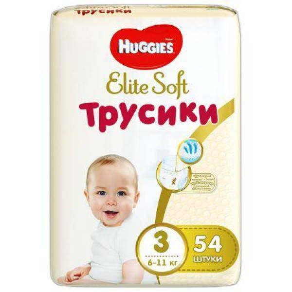 

Подгузники-трусики Huggies Elite Soft Pants 3 (6-11 кг), 54 шт, Белый