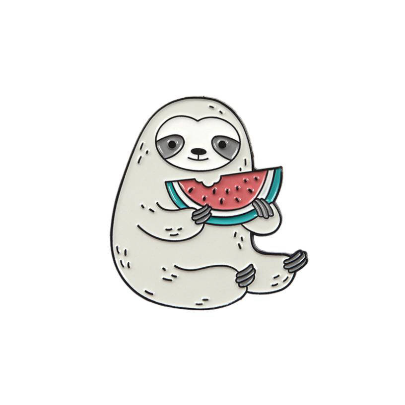 

"Ленивец с арбузом" значок (пин) металлический