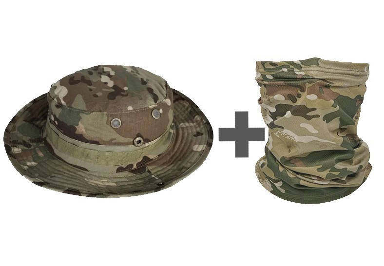 

Камуфляжная военная мужская панама + бафф бандана-трансформер камуфляж Мультикам (MultiCam)