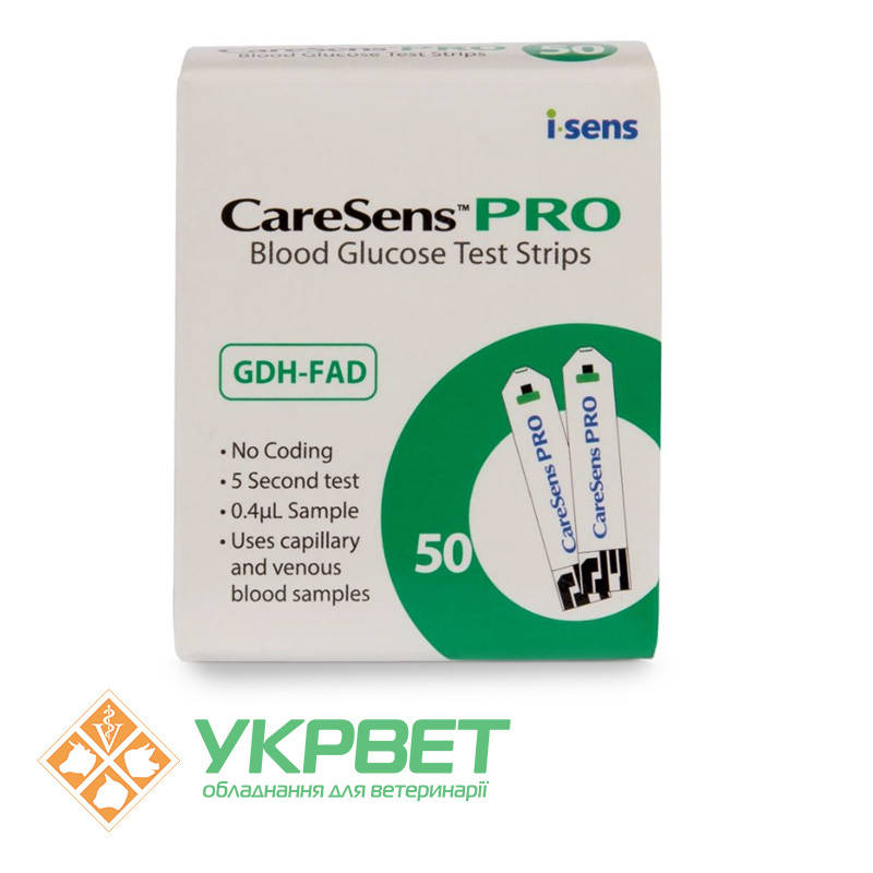 

Тест-полоски для определения уровня глюкозы в крови CareSens Pro, 50 шт