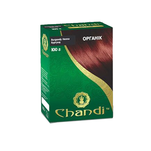 

Краска для волос Хна органик цвет Бургунд Chandi 100 г (УЦЕНКА, мятая упаковка)