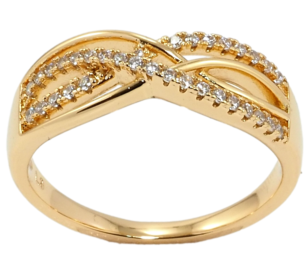 

Кольцо Xuping Позолота 18K "Сплетение линий с цирконием" р.18,18.5,19