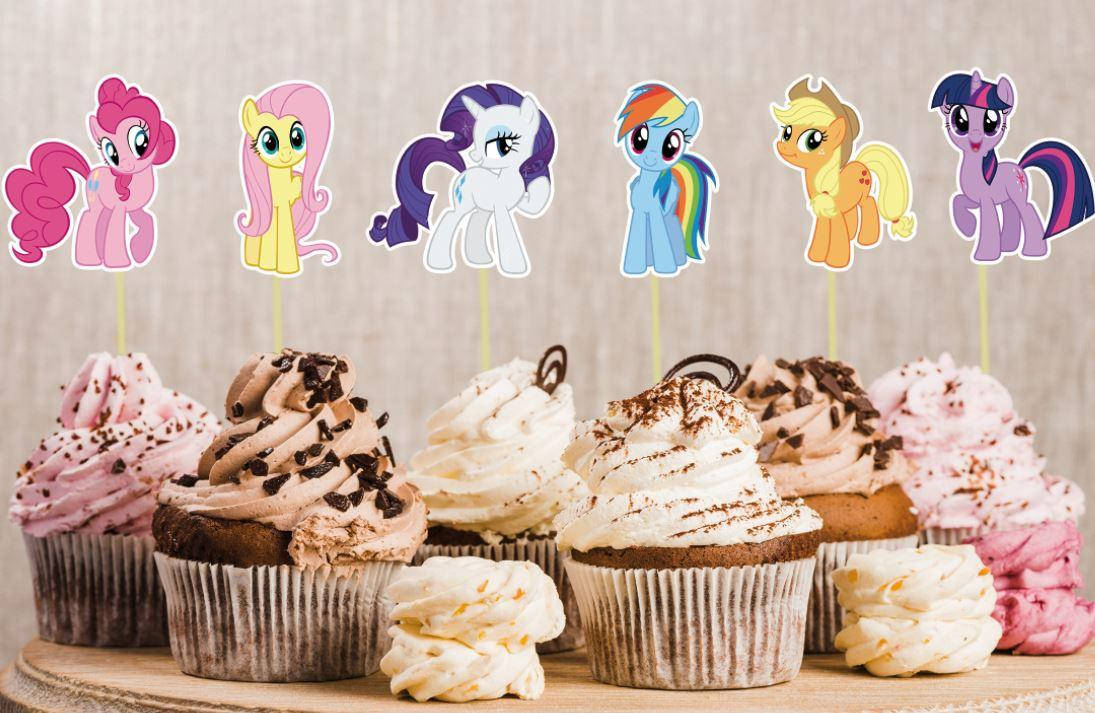 

Набор средние топперы в кексы (6 см) вырубка "Маленькие пони/My little pony" (6шт./уп.)