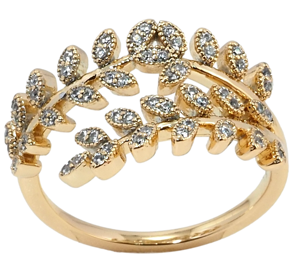 

Кольцо Xuping Позолота 18K "Веточки с цирконием" р.16.5,17,17.5,18,18.5,19