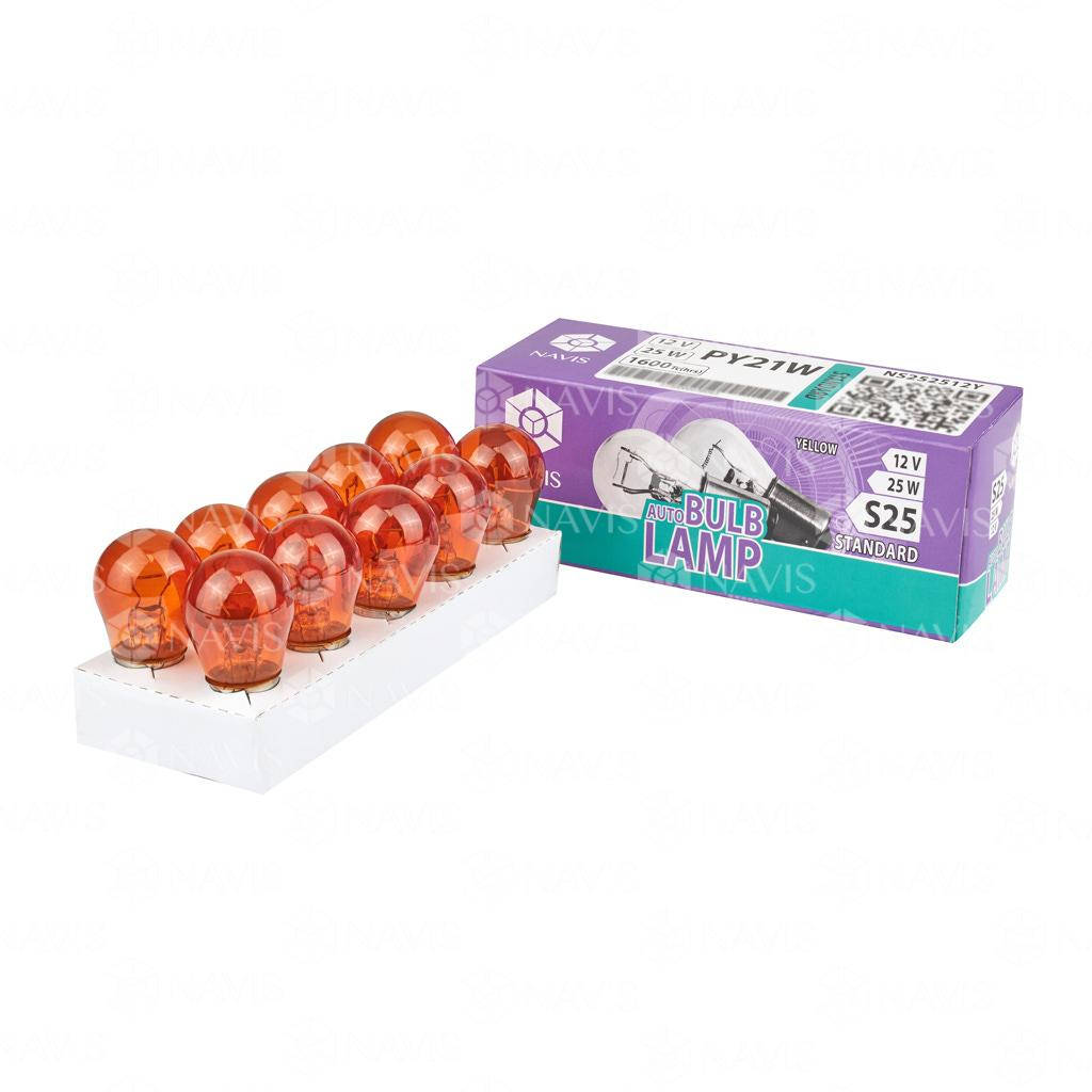 

Лампа повторителя указателя поворотов NS252512Y Standard (мин.10шт) NAVIS PY21W12 Orange