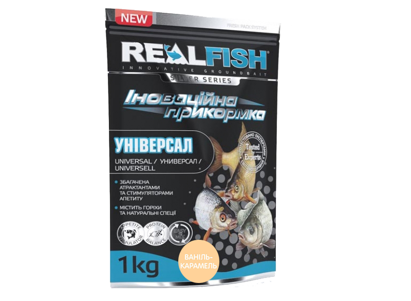 

Прикормка рыболовная RealFish Универсал Ваниль - Карамель