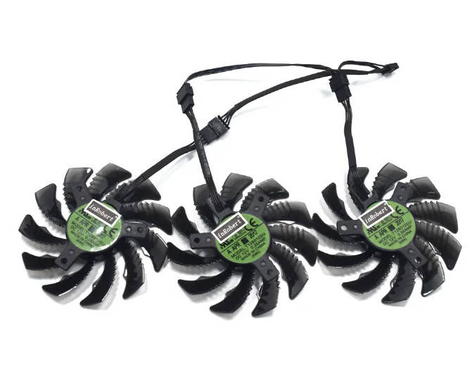 

Кулер для видеокарты Gigabyte GeForce GTX 1060 / 1070 / 1080 / R9 / P104-100 75 мм.