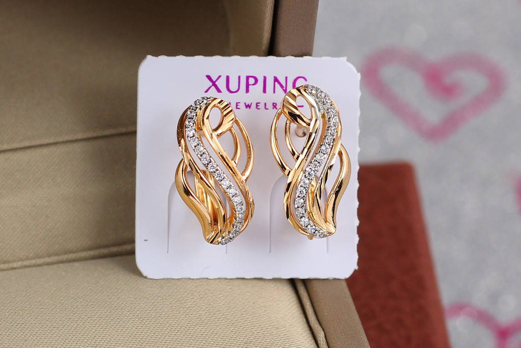 

Серьги Xuping Jewelry чистый родник с родием 1,7 см золотистые