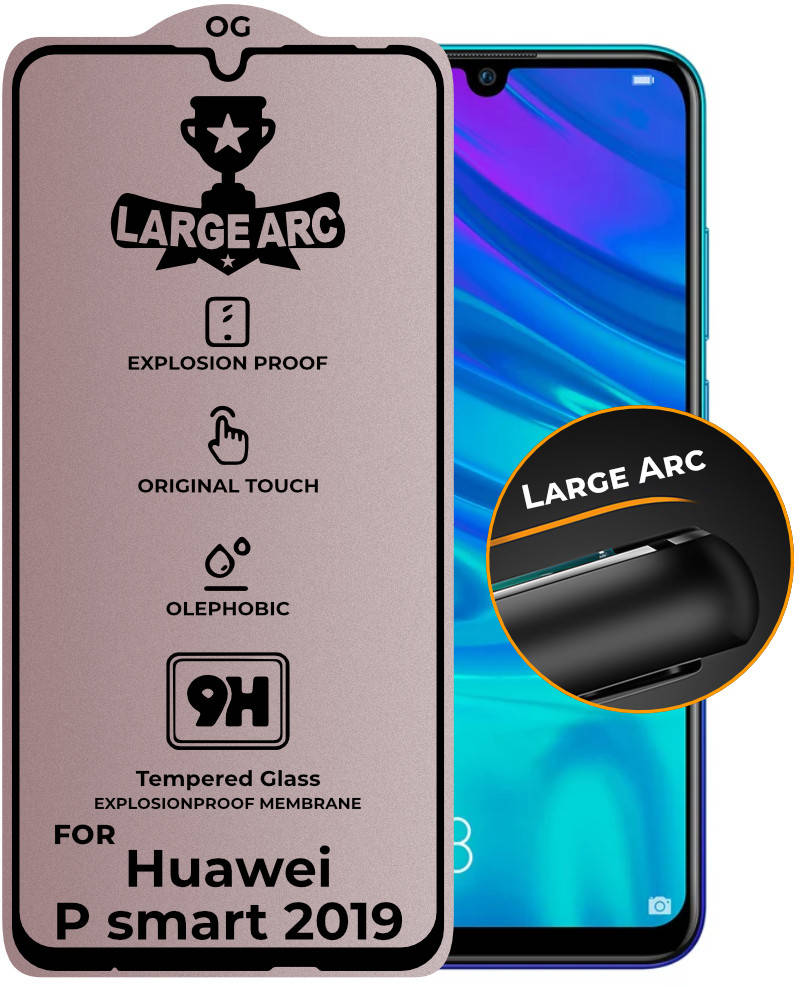 

Защитное стекло Large Arc Huawei P Smart 2019 (Full Glue)
