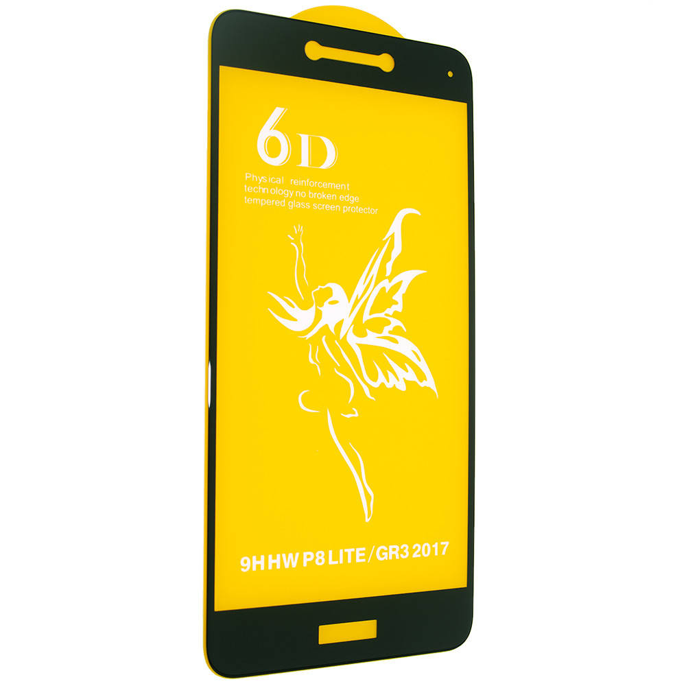 

Стекло 6D Huawei P 8 Lite 2017 черное- защитное, premium, Черный