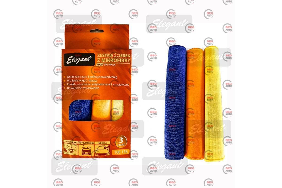 

Салфетка микрофибра универсальная ассорти 3 шт (40х30) Elegant унив+полировка+стекло
