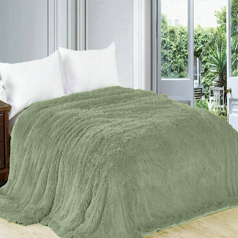 

Покрывало плед меховое травка евро стандарт 220*240 оливковый