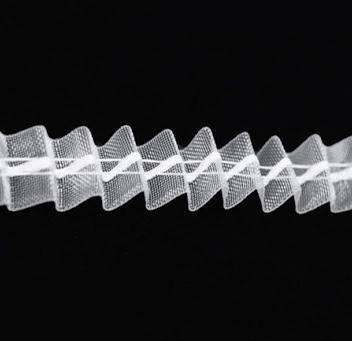 

Тесьма для штор из органзы, Белый