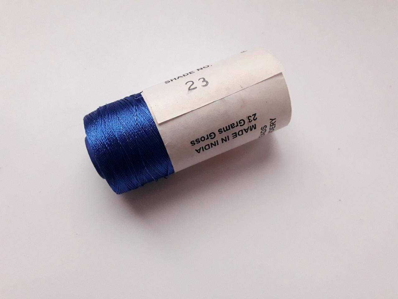 

Нитки шелковые вискоза, для ручной и машинной вышивки, для серг-кисточек Індія. Сині волошкові, № 23, Синий