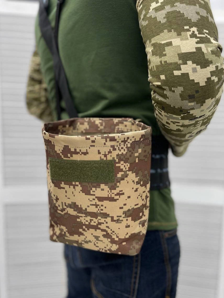 

Сумка для сброса магазинов PROF, брезент, на липучках, быстрый сем, Камуфляж пиксель