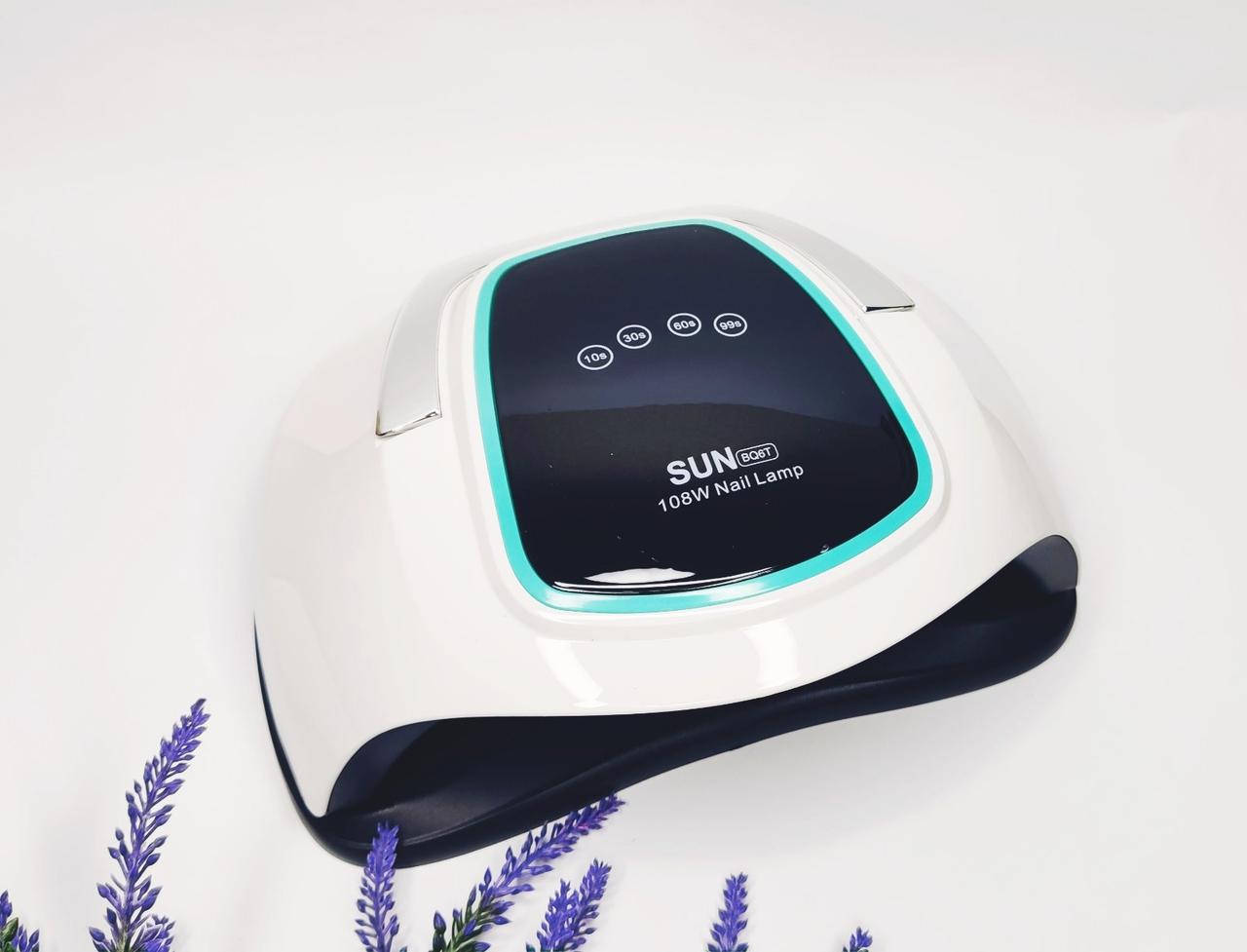 

ЛАМПА ДЛЯ СУШКИ НОГТЕЙ С РУЧКОЙ НА ДВЕ РУКИ SUN BQ6T БИРЮЗОВАЯ 108W