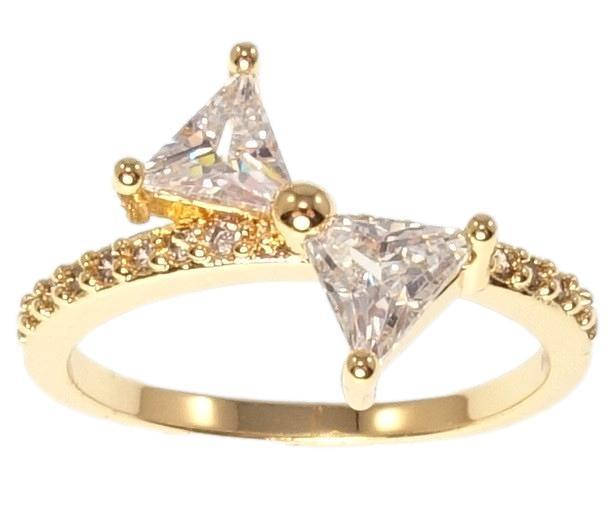 

Кольцо Xuping M&L желтый оттенок "Кристальный бант" р. 16.5,18