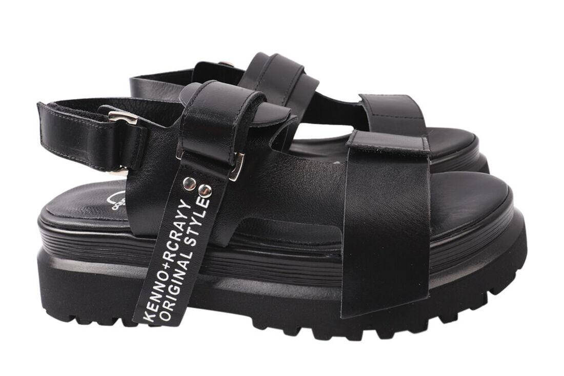 

Босоножки женские из натуральной кожи, на платформе, черные, Турция Aquamarin