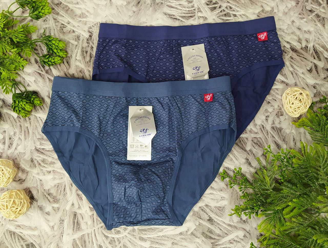 

Трусы мужские плавки р. XL 48-50 слипы хлопок Vericon V1-439, Разные цвета