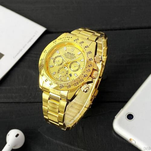 

Часы Мужские Rolex Daytona Quartz Date All Gold, Браслет золотой, Золотой цф