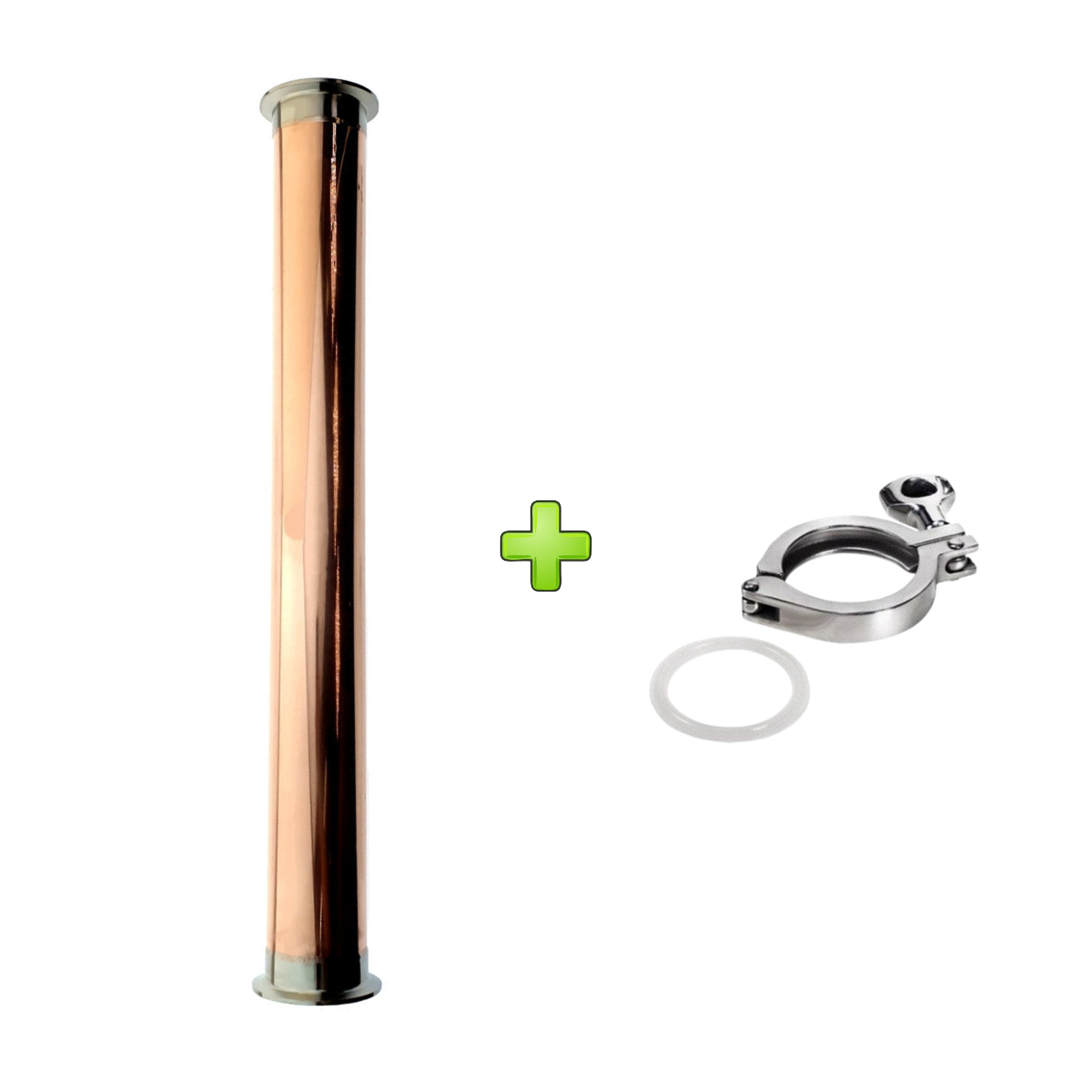 

Царга медная для дистиллятора колонного тип 2 дюйма полноразмерная диаметр 50мм длинна 500мм, кламп 2"