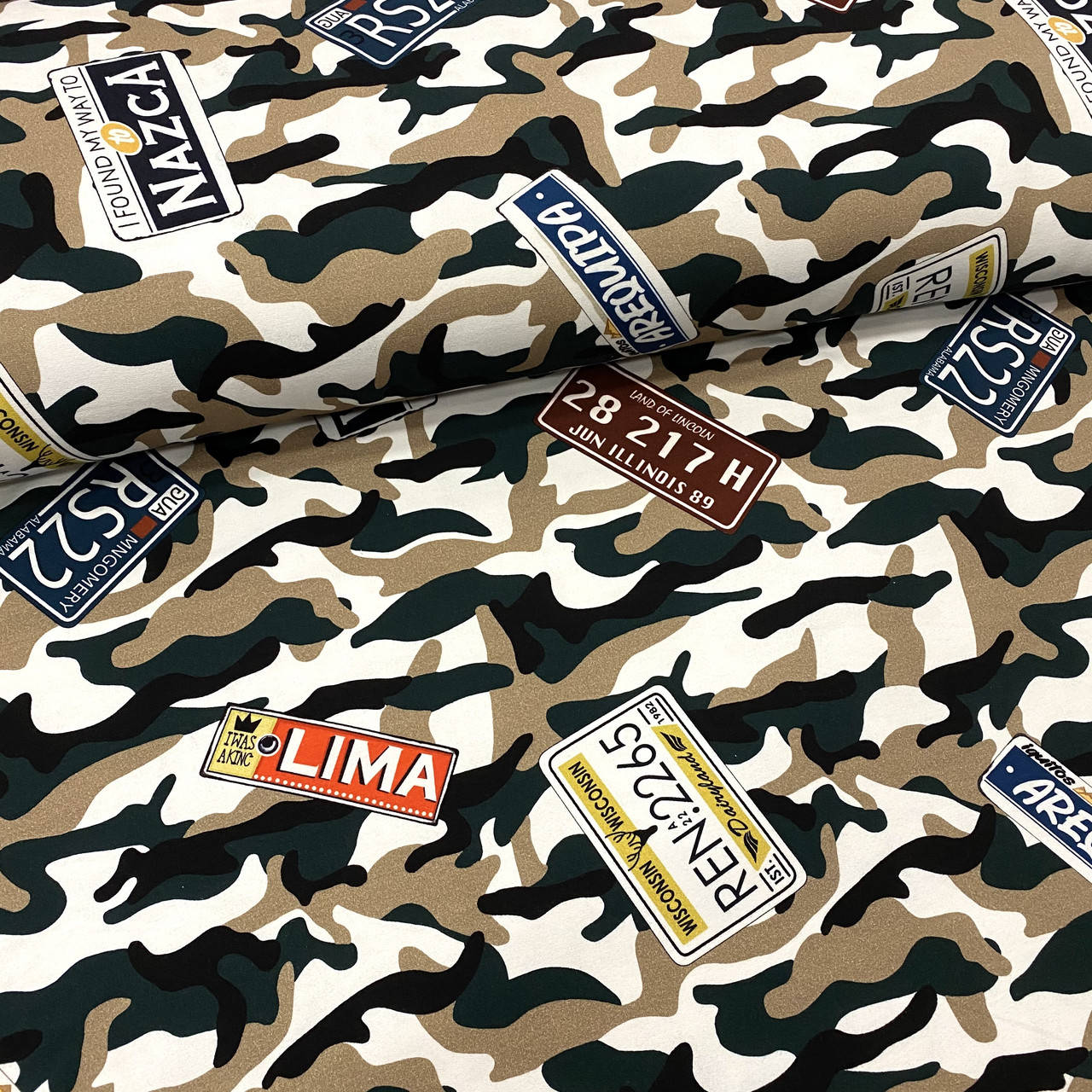 

Двухнитка с эластаном Камуфляж лейбы Состав 95% хлопок и 5% эластана для свитшотов штанов лосин платьев юбок, Разные цвета