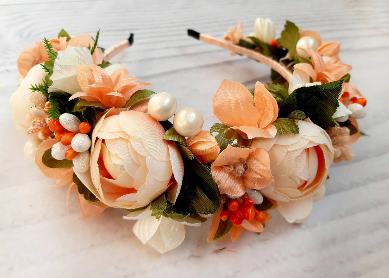 

Обруч для волосся Елегантність персиковий