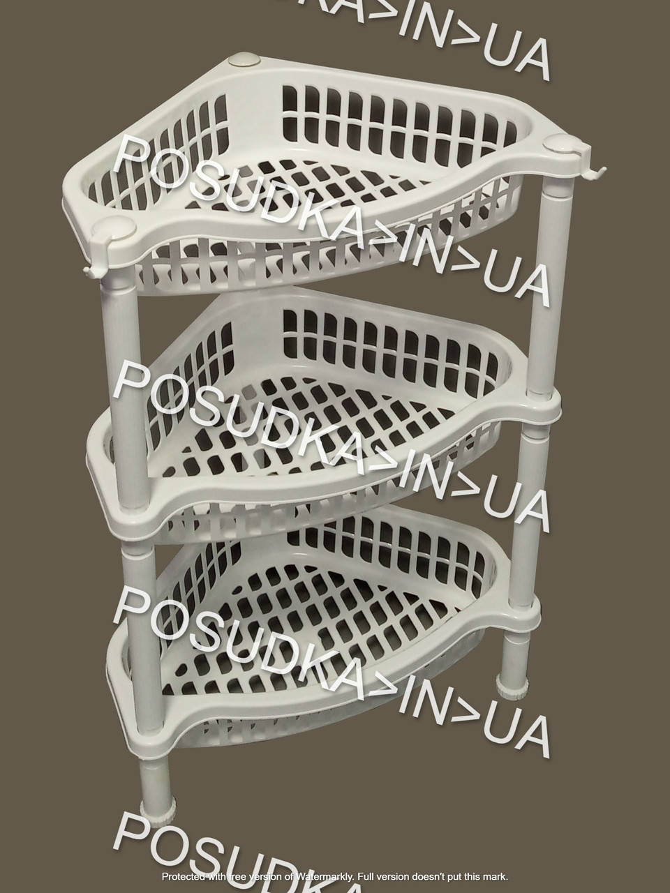 

Полочка этажерка угловая пластиковая EFE Plastics 3 яруса белая
