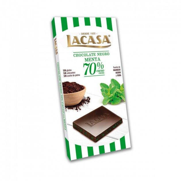 

Шоколад черный 70% с мятой Lacasa без глютена 100г