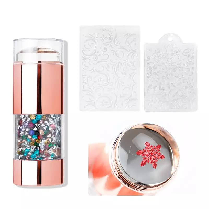 

Штамп+скрапер 2 в 1 для стемпинга Цветные, Разные цвета