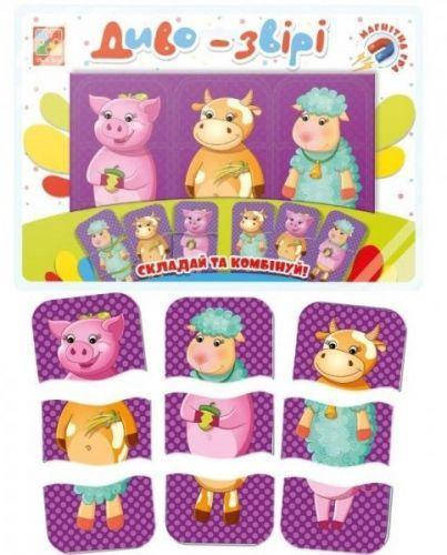 

Мягкие магнитные пазлы "Чудо-звери", ферма, Vladi Toys