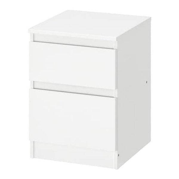 

IKEA KULLEN (803.092.41) Прикроватная тумба,КУЛЛЕН Комод с 2 ящиками, белый, 35х49 см