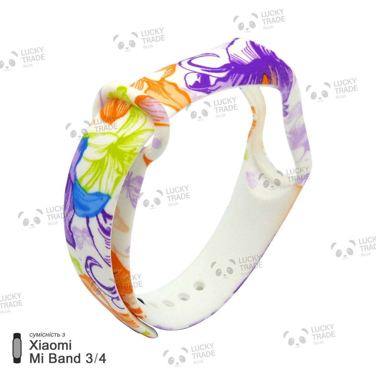 

Ремешок Xiaomi Mi Band 4 / 3 с рисунком силиконовый браслет miband Утренние краски - Белый [1027]