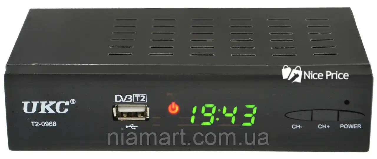 

Тюнер UKC DVB T2-0968 с поддержкой wi-fi адаптера, Черный
