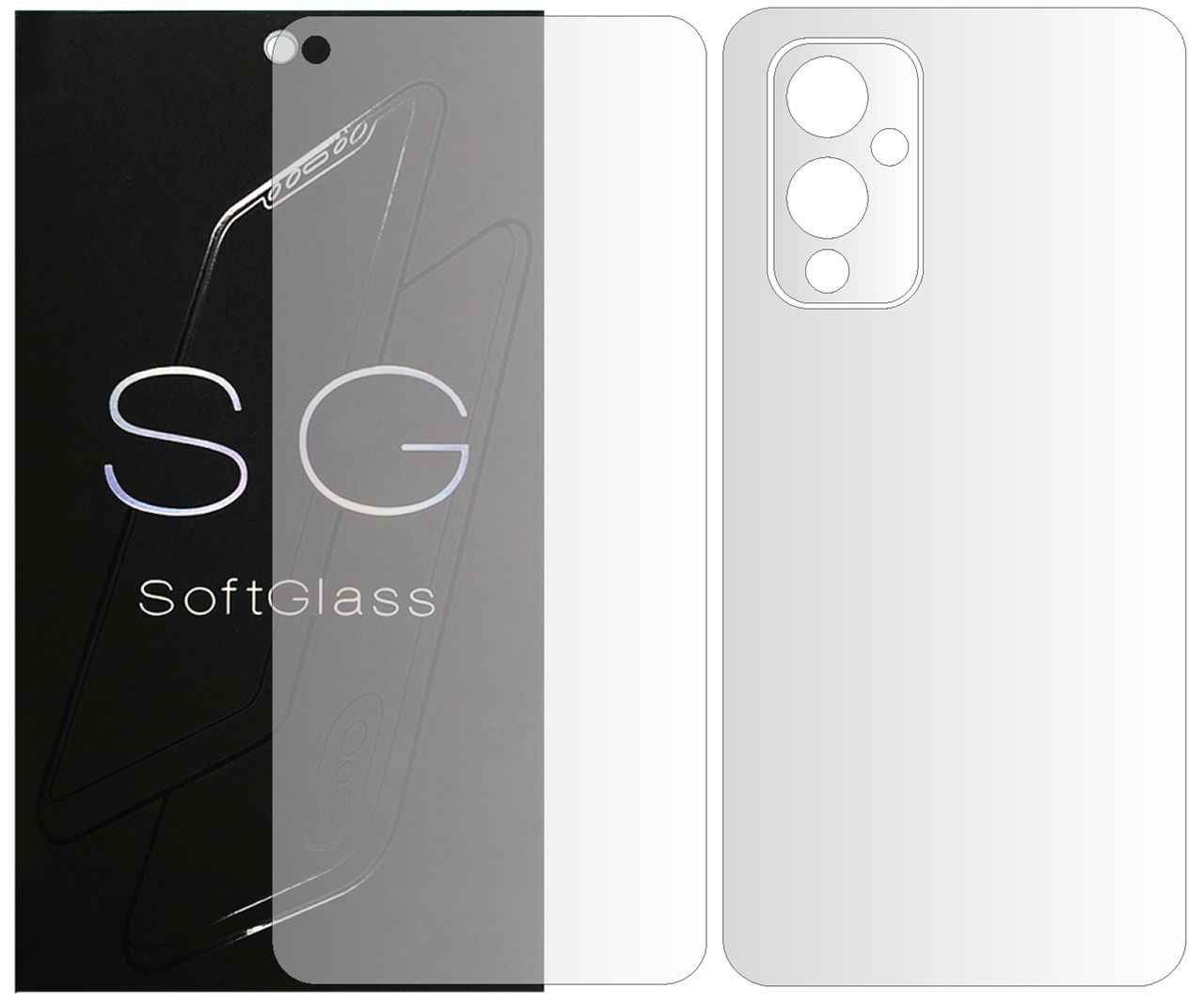 

Пленка OnePlus 9 Комплект: для Передней и Задней панели полиуретановая SoftGlass, Прозрачный