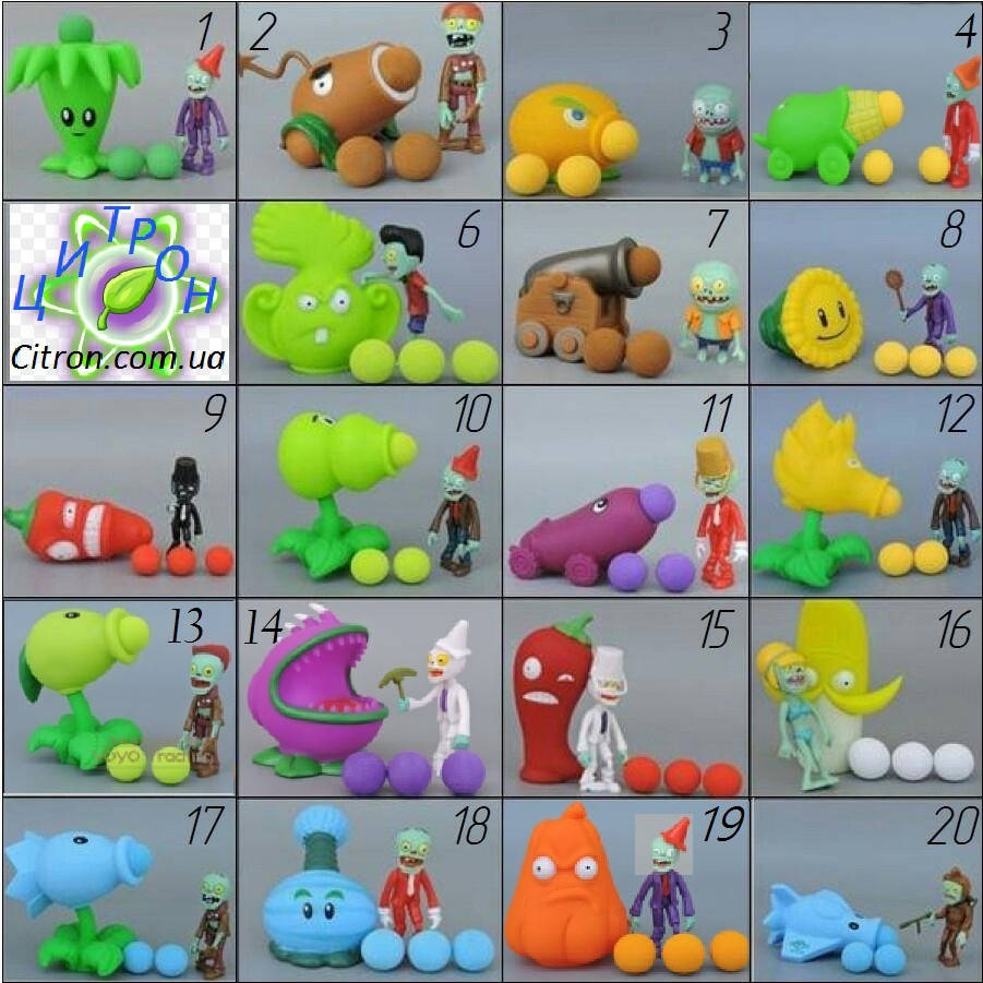 

5 наборов игрушек + подарок рюкзак-мешок. Растения против зомби Plants vs zombies
