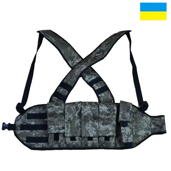 

Разгрузка, разгрузочный жилет из плотной ткани ( 4 обоймы и 2 гранаты )