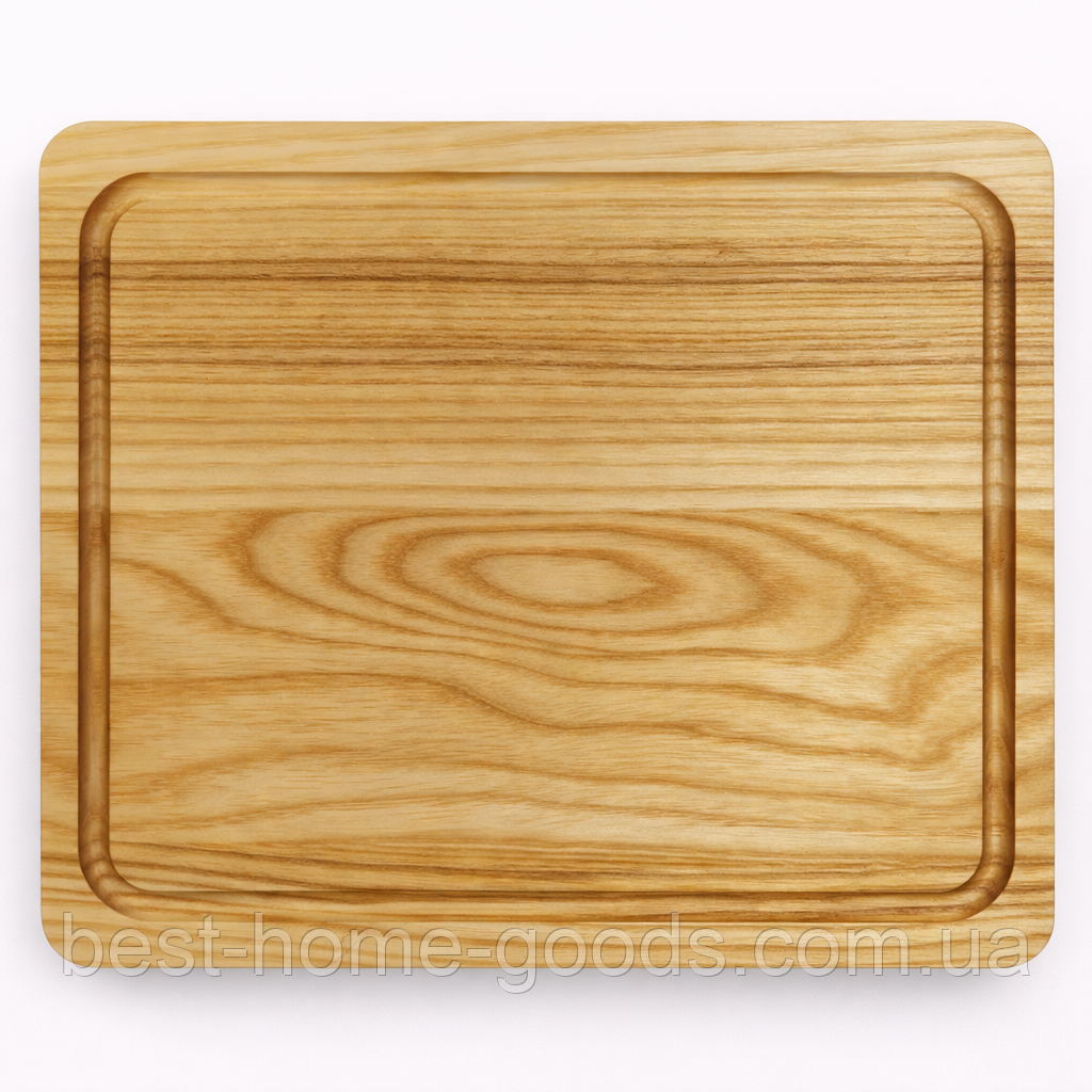 Кухонна дошка з ясеня 29.5×19.5×2 см / Дерев'яна обробна дошка / Прямокутна дошка для нарізки та сервірування / Натуральна дошка, фото 1