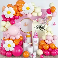 Арка гірлянда з куль "Ромашкова" (яскрава)