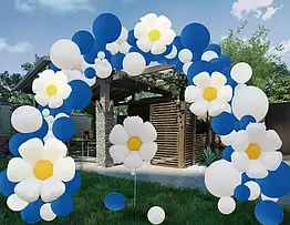 Арка гірлянда з куль Ромашки (синя)