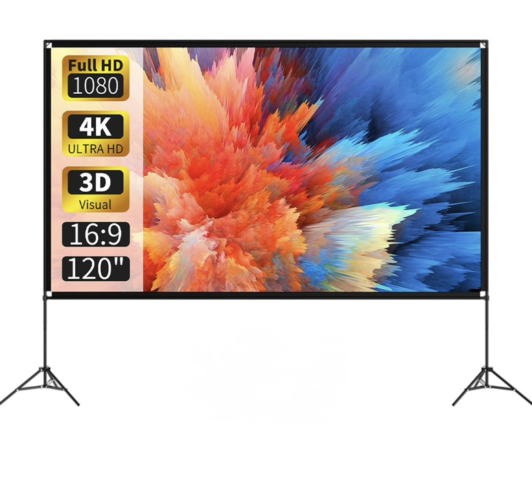 Проекційний екран для проектора на штативі VISULAPEX 120” Amazon, фото 1