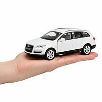 Машинка Автопром Audi Q7 1:32 біла — металева модель зі світлом, звуком і дверима, що відкриваються, фото 7