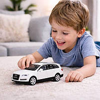 Машинка Автопром Audi Q7 1:32 біла — металева модель зі світлом, звуком і дверима, що відкриваються, фото 9