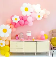 Арка гірлянда з повітряних куль "Ромашуля літня"