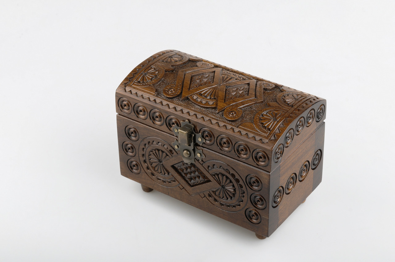 Скринька ручної роботи "Ромб", з натурального дерева, для прикрас, 7*13 см, фото 1