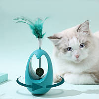 Игрушка для котов неваляшка с перьями и кошачьей мятой для активных питомцев развлечение и стимуляция инстинктов BROWN