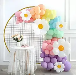 Арка гірлянда з повітряних куль "Ромашуля макарун"