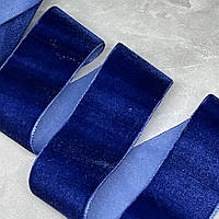 Велюр стрічка 3,8 см, темно-синій, арт 019976, відрізок 1 метр, Темно-синій