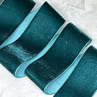 Велюр стрічка 3,8 см, смарагдовий, арт 019977, відрізок 1 метр, Смарагдовий