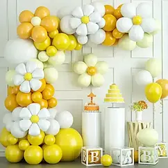 Арка гірлянда з повітряних куль Ромашка жовта